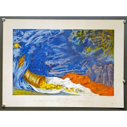 Aff. 49x36cm - Réédition de 1920 d'une affiche d'emprunt de Cappiello offerte par la Banque Nationale de Crédit