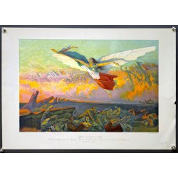 Aff. 52x37cm - Réédition de 1918 d'une affiche d'emprunt de Richard Putz offerte par la Banque Nationale de Crédit