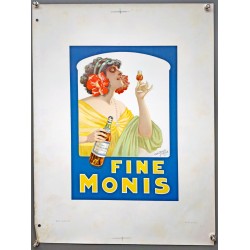 Aff. 40x51cm - Cognac Fine Monis Femme gouteuse