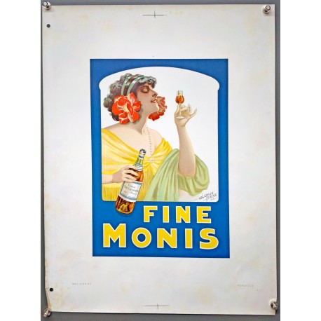 Aff. 40x51cm - Cognac Fine Monis Femme gouteuse