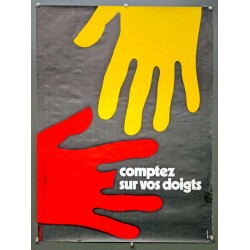 Aff. 60x80cm - Comptez sur vos Doigts Sécurité Sociale au Service de la Prévention