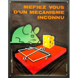 Aff. 60x80cm - Méfiez Vous d'un Mécanisme Inconnu Sécurité Sociale au Service de la Prévention