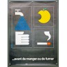 Aff. 60x80cm - Avant de Manger ou de Fumer Lavez vous les mains Sécurité Sociale au Service de la Prévention
