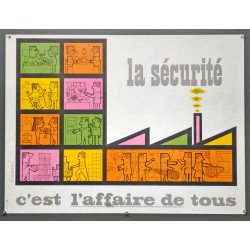 Aff. 80x60cm - La Sécurité c'est l'Affaire de Tous Sécurité Sociale au Service de la Prévention