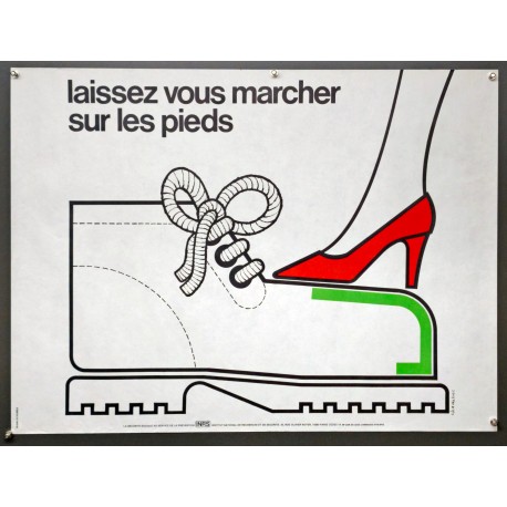Aff. 80x60cm - Laissez vous Marcher sur les Pieds Sécurité Sociale au Service de la Prévention