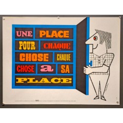 Aff. 80x60cm - Une Place pour Chaque Chose Chaque Chose a sa Place Sécurité Sociale au Service de la Prévention