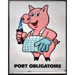 Aff. 60x80cm - Port Obligatoire Sécurité Sociale au Service de la Prévention