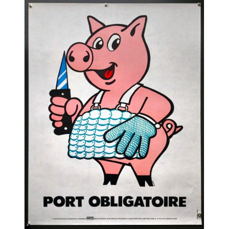 Aff. 60x80cm - Port Obligatoire Sécurité Sociale au Service de la Prévention