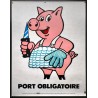 Aff. 60x80cm - Port Obligatoire Sécurité Sociale au Service de la Prévention
