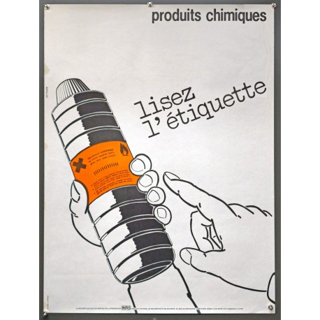 Aff. 60x80cm - Lisez l'Etiquette Sécurité Sociale au Service de la Prévention