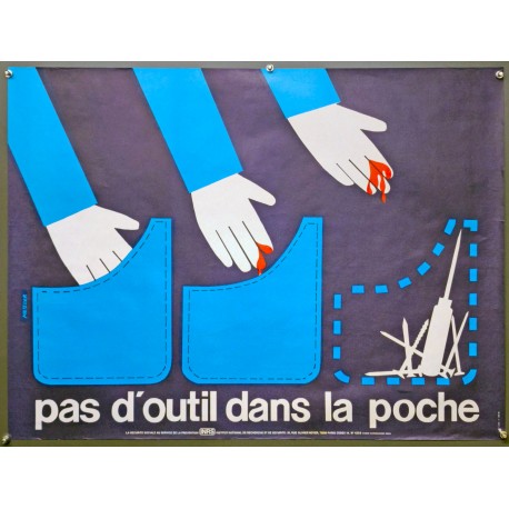 Aff. 60x80cm - Un Pinceau Pas la Main Sécurité Sociale au Service de la Prévention