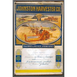 Aff. 39x59cm - Johnston Harvester Co Machines de Récole Américaines