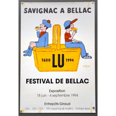 Aff. 44x65cm - Savignac A Bellac Festival de Bellac LU 1880 1994