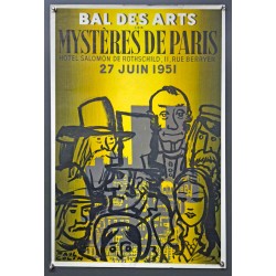 Aff. 42x63cm - Bal des Arts Mystères de Paris 1951