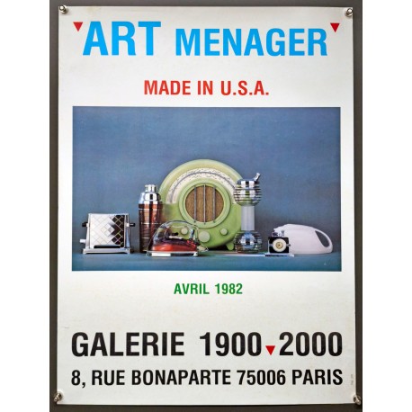 Aff. 44x62cm - Art Ménager Made in USA Avril 1982 Galerie 1900 2000