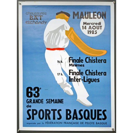 Aff. 55x78cm - Mauleon 63eme Grande Semaine des Sports Basques