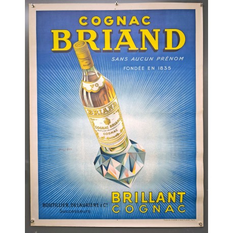 Aff. 76x100cm - Cognac Brilland Brillant Cognac Etat A-