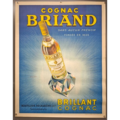 Aff. 76x100cm - Cognac Brilland Brillant Cognac Etat B