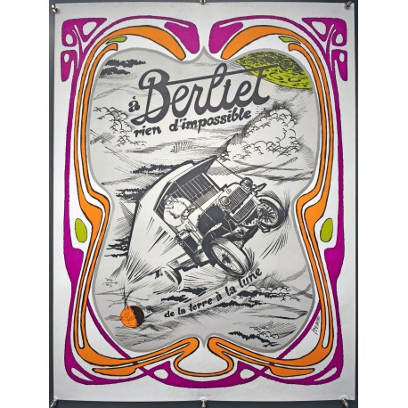 Aff. 60x80cm - Berliet Rien d'Impossible de la Terre à la Lune