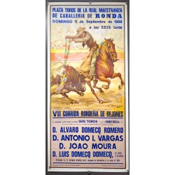 Aff. 54x106cm - VIIeme Corrida Rondeada de Rejones 1988