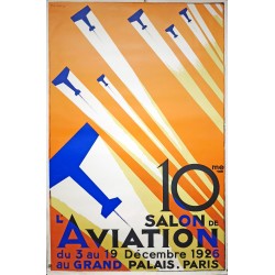 Aff. 78x119cm - 10eme salon de l'aviation 1926 Paris (Reproduction sérigraphie)