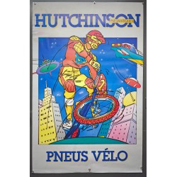 Aff. 78x120cm - Hutchinson Pneus Vélo BMX dans l'espace