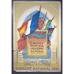 Aff. 80x120cm - Crédit Foncier d'Algérie et de Tunisie Emprunt National 1920