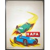 Aff. 60x80cm - Hafa Course Automobile Voiture Bleue et Voiture Verte