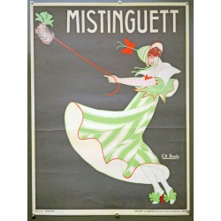 Aff. 63x83cm - Mistinguett Verte Plumeau (Reproduction pour Galerie)