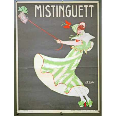 Aff. 63x83cm - Mistinguett Verte Plumeau (Reproduction pour Galerie)