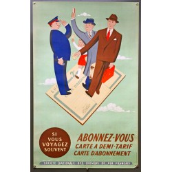 Aff. 62x100cm - SNCF Si Vous Voyagez Souvent Abonnez vous