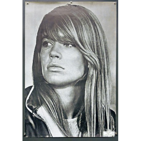 Aff. 59x84cm - Françoise Hardy Portrait Photo André Berg Noir et Blanc