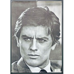 Aff. 59x84cm - Alain Delon Portrait Photo Dalmas Noir et Blanc