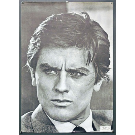 Aff. 59x84cm - Alain Delon Portrait Photo Dalmas Noir et Blanc