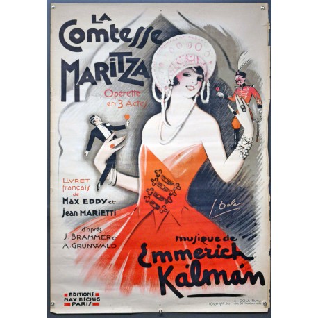 Aff. 80x120cm - La Comtesse Maritza Operette en 3 actes