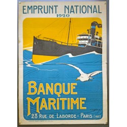 Aff. 76x106cm - Emprunt National 1920 Banque Maritime