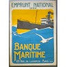 Aff. 76x106cm - Emprunt National 1920 Banque Maritime