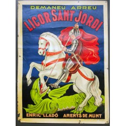 Aff. 78x110cm - Licor Sant Jordi Enric Llado Arenys de Munt Demaneu Apreu