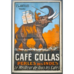 Aff. 75x114cm - Café Collas Perles des Indes Le Meilleur de Tous les Cafés