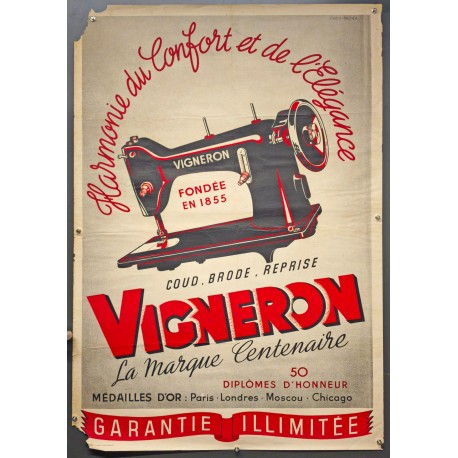 Aff. 80x120cm - Vigneron La Marque Centenaire Coud Brode Reprise