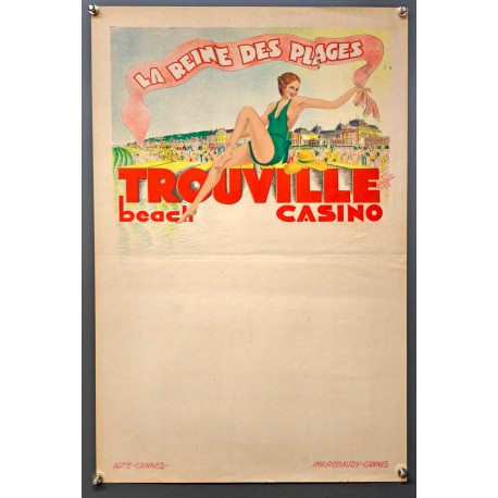 Aff. 40x60cm - Trouville La Reine des Plages Beach Casino