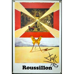 Aff. 37x56cm - SNCF Roussillon Papillon Dali
