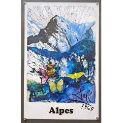 Aff. 37x56cm - SNCF Alpes Papillon Dali