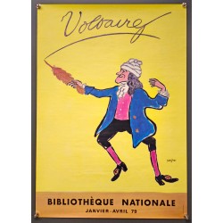 Aff. 40x56cm - Voltaire Bibliothèque Nationale Avril 1979