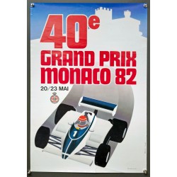 Aff. 40x60cm - 40e Grand Prix de Monaco 1982 20 23 Mai