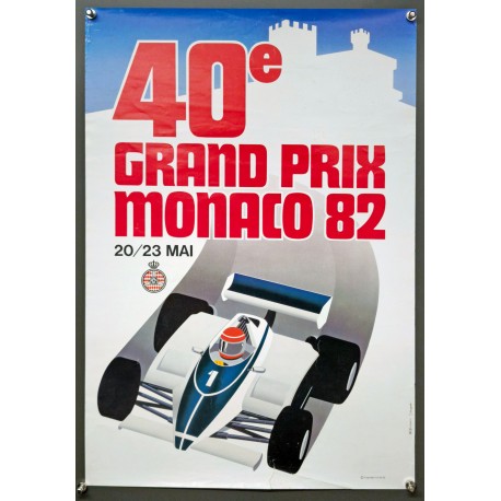 Aff. 40x60cm - 40e Grand Prix de Monaco 1982 20 23 Mai