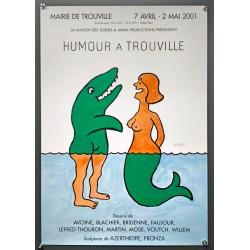 Aff. 43x62cm - Humour à Trouville 2001 Requin Sirène
