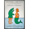 Aff. 43x62cm - Humour à Trouville 2001 Requin Sirène