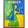 Aff. 40x56cm - Gitanes Régie Francaise des Tabacs femme multicolore