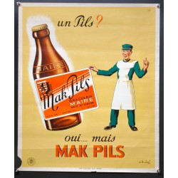 Aff. 49x60cm - Une Plis Oui... Mais Mak Pils